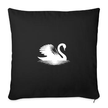 Proud Elegant Swan Silhouette Portrait - Sofa pillowcase 17,3'' x 17,3'' (45 x 45 cm) - black - Front