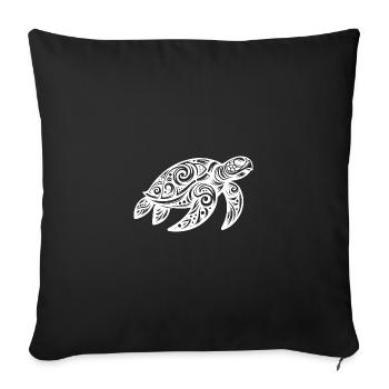 Ornamental beauty of a sea turtle - Sofa pillowcase 17,3'' x 17,3'' (45 x 45 cm) - black - Front
