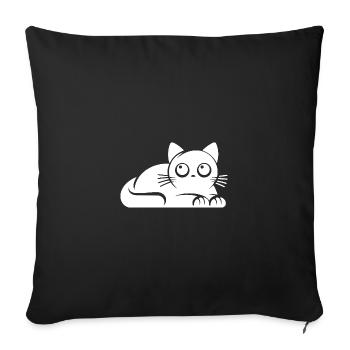 I wasn't that cat look - Sofa pillowcase 17,3'' x 17,3'' (45 x 45 cm) - black - Front