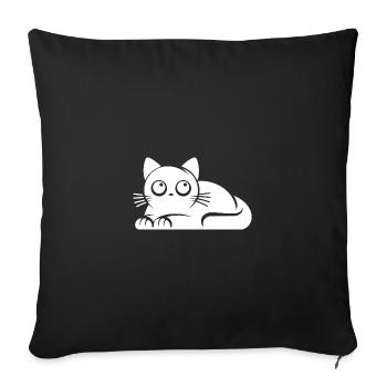 Innocent Cat Humor Cats Drawing - Sofa pillowcase 17,3'' x 17,3'' (45 x 45 cm) - black - Front