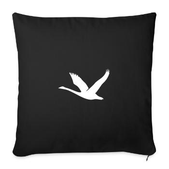 Cygne volant avec des ailes - Housse de coussin décorative 45 x 45 cm - noir - Devant