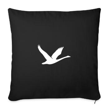 Belle silhouette de cygne - Housse de coussin décorative 45 x 45 cm - noir - Devant