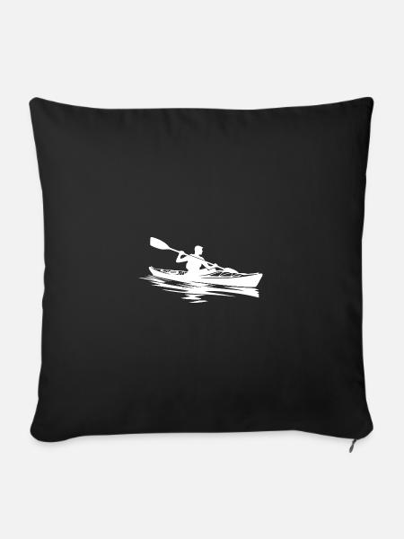 Kleine Boote Kayak Kunst Boot Ausrüstung - Sofakissenbezug 45 x 45 cm - Schwarz