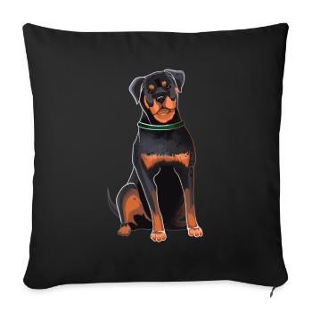 Rottweiler - Sofa pillowcase 17,3'' x 17,3'' (45 x 45 cm) - black - Front