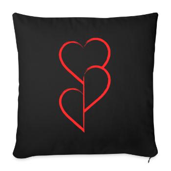 Organ Donation - Hearts - Sofa pillowcase 17,3'' x 17,3'' (45 x 45 cm) - black - Front