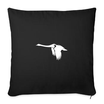 Elegant flying swan on large wings - Sofa pillowcase 17,3'' x 17,3'' (45 x 45 cm) - black - Front