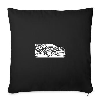 Voiture de sport racée dans le style de tatouage tribal - Housse de coussin décorative 45 x 45 cm - noir - Devant