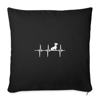 Heartbeat for loyal dachshund dogs - Sofa pillowcase 17,3'' x 17,3'' (45 x 45 cm) - black - Front