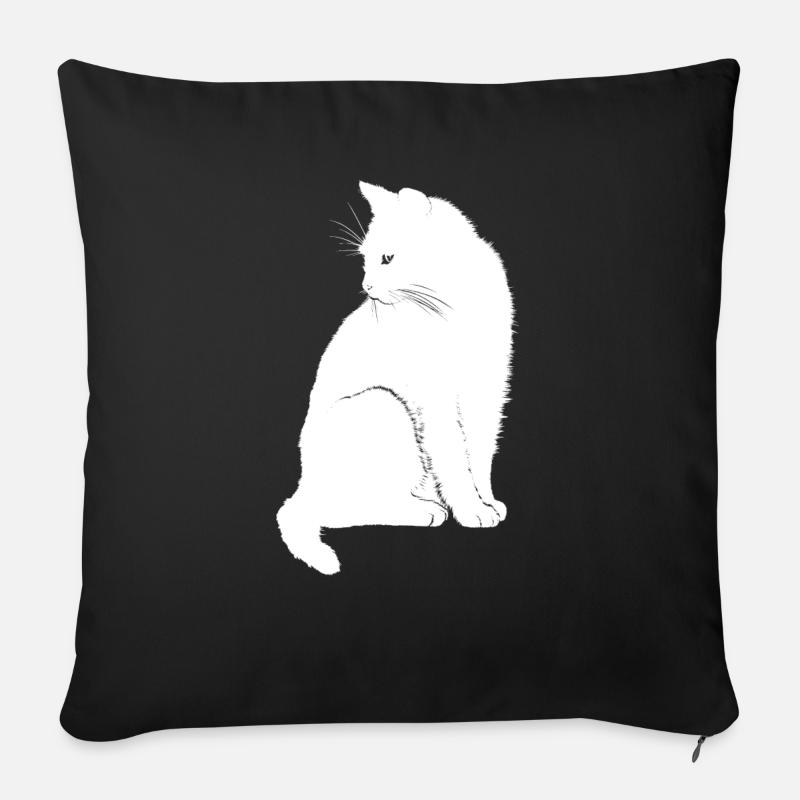 Katze - Sofakissenbezug 45 x 45 cm - Schwarz