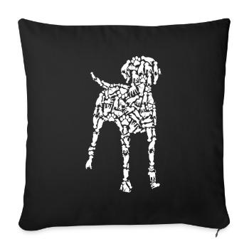 Braque de Weimar Chiens Chien Maman Enfants Filles Vizslas - Housse de coussin décorative 45 x 45 cm - noir - Devant