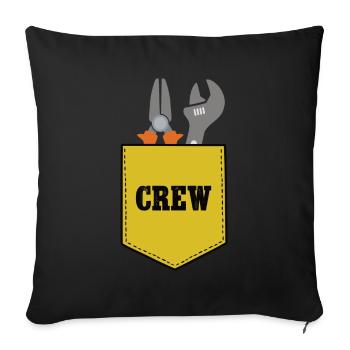 Handwerker Crew Hausbau Team Mannschaft Eigenheim - Sofakissenbezug 45 x 45 cm - Schwarz - Vorne