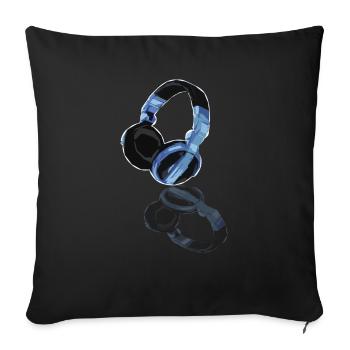 Casque DJ 2.0 - Housse de coussin décorative 45 x 45 cm - noir - Devant