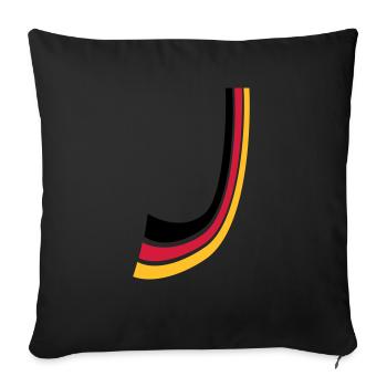 Lignes de proue Allemagne drapeau - Housse de coussin décorative 45 x 45 cm - noir - Devant