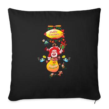 Santa has a Zeppelin to Deliver Xmas Gifts - Sofa pillowcase 17,3'' x 17,3'' (45 x 45 cm) - black - Front