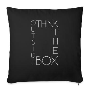 Think outside the Box pense hors de la boîte - Housse de coussin décorative 45 x 45 cm - noir - Devant