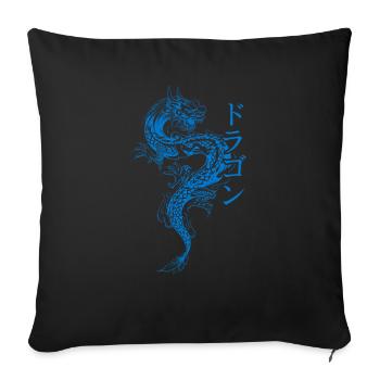 Dragon japonais Kanji Japon Esthétique - Housse de coussin décorative 45 x 45 cm - noir - Devant