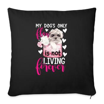 Only Flaw Of Shih Tzu Dog Funny Graphics - Sofa pillowcase 17,3'' x 17,3'' (45 x 45 cm) - black - Front