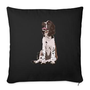 Cadeau de chien Springer Spaniel anglais - Housse de coussin décorative 45 x 45 cm - noir - Devant