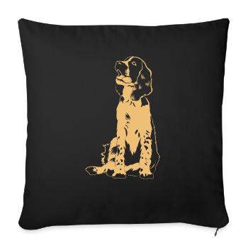 Cadeau de chien Springer Spaniel anglais - Housse de coussin décorative 45 x 45 cm - noir - Devant