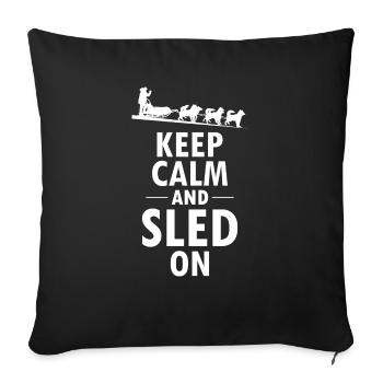 Husky Sledding Sled Dog Racing Alaskan Racers - Sofa pillowcase 17,3'' x 17,3'' (45 x 45 cm) - black - Front