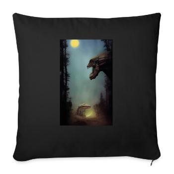 Creepy Horror Comic Alien on a strange planet land - Sofa pillowcase 17,3'' x 17,3'' (45 x 45 cm) - black - Front