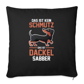 Hund Dackel - Sofakissenbezug 45 x 45 cm - Schwarz - Vorne