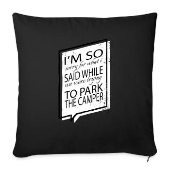 Idée de camping pour mobil-homes - Housse de coussin décorative 45 x 45 cm - noir - Devant