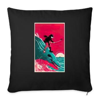Samouraïcat ASIASTYLE - Housse de coussin décorative 45 x 45 cm - noir - Devant