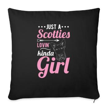 Scottish Terrier Scottie Dog - Sofa pillowcase 17,3'' x 17,3'' (45 x 45 cm) - black - Front