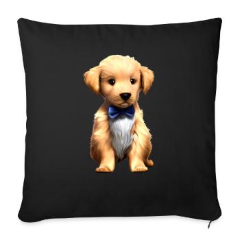 Propriétaires de chiens Golden Retriever chiots chiens - Housse de coussin décorative 45 x 45 cm - noir - Devant