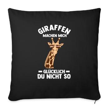 Giraffe Giraffen - Sofakissenbezug 45 x 45 cm - Schwarz - Vorne