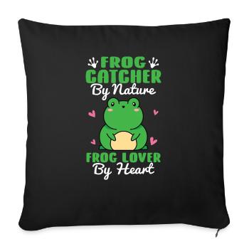 Funny Frog Catcher By Nature Cool Herpetologist To - Sofa pillowcase 17,3'' x 17,3'' (45 x 45 cm) - black - Front