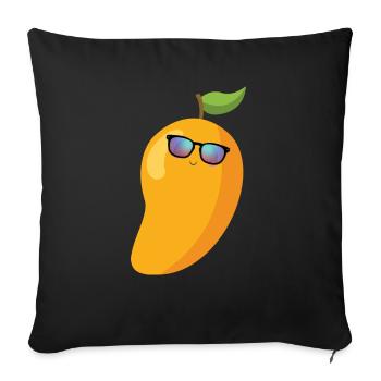 Mango Frucht Mango - Sofakissenbezug 45 x 45 cm - Schwarz - Vorne