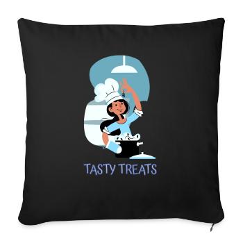 Chef Cook Kitchen Culinary Retro Bake Restaurant - Sofa pillowcase 17,3'' x 17,3'' (45 x 45 cm) - black - Front