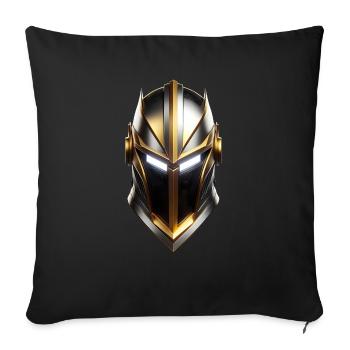 Gold Knight's Helmet - Sofa pillowcase 17,3'' x 17,3'' (45 x 45 cm) - black - Front