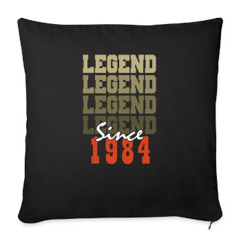 Cadeau 40e Anniversaire Vintage Né un mois de 1984 - Housse de coussin décorative 45 x 45 cm - noir - Devant