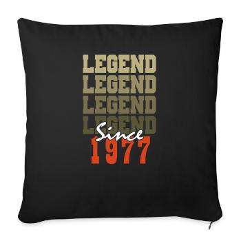 Cadeau 47e Anniversaire Vintage Né un mois de 1977 - Housse de coussin décorative 45 x 45 cm - noir - Devant