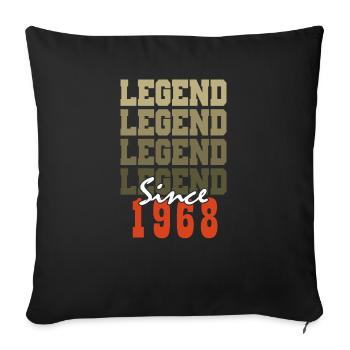 Cadeau 56e Anniversaire Vintage Né un mois de 1968 - Housse de coussin décorative 45 x 45 cm - noir - Devant
