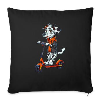 Dalmatian Scooter - Sofa pillowcase 17,3'' x 17,3'' (45 x 45 cm) - black - Front