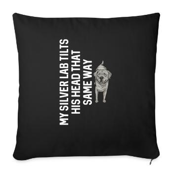 Silver Labrador Retriever Silver Lab - Housse de coussin décorative 45 x 45 cm - noir - Devant