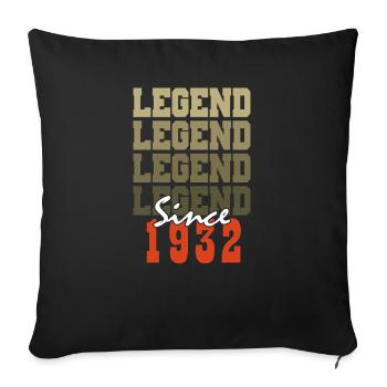 Vintage 92nd Birthday Gift Born One Month from 1932 - Sofa pillowcase 17,3'' x 17,3'' (45 x 45 cm) - black - Front