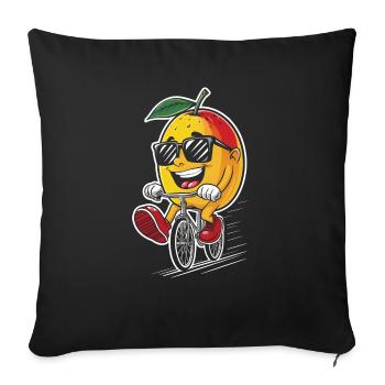 Mango Radfahren auf Fahrrad-Geschenk - Sofakissenbezug 45 x 45 cm - Schwarz - Vorne