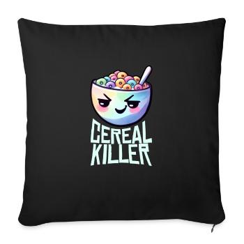 Cereal Killer Breakfast Pun - Sofa pillowcase 17,3'' x 17,3'' (45 x 45 cm) - black - Front