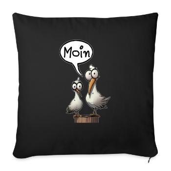 Seagull Seagulls Saying Moin Northern Germany - Sofa pillowcase 17,3'' x 17,3'' (45 x 45 cm) - black - Front