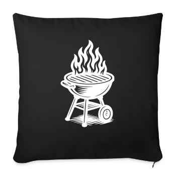 Grill Fire Grilling - Sofa pillowcase 17,3'' x 17,3'' (45 x 45 cm) - black - Front