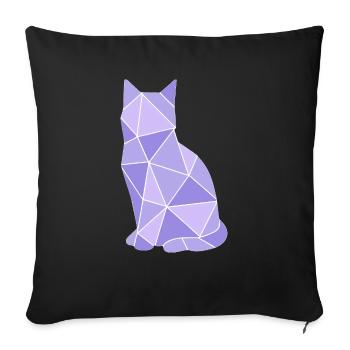 Geometric Cat Lavender - Sofa pillowcase 17,3'' x 17,3'' (45 x 45 cm) - black - Front