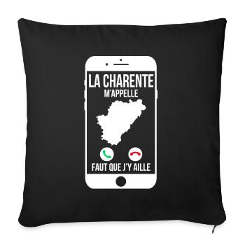 La Charente m'appelle - Faut que j'y aille - Housse de coussin décorative 45 x 45 cm - noir - Devant