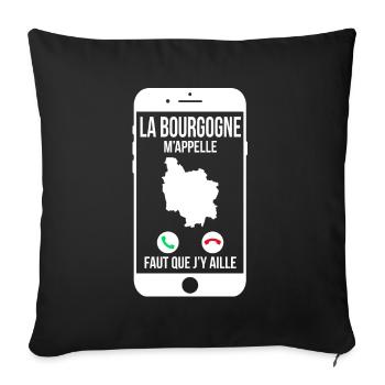 La Bourgogne m'appelle - Faut que j'y aille - Housse de coussin décorative 45 x 45 cm - noir - Devant