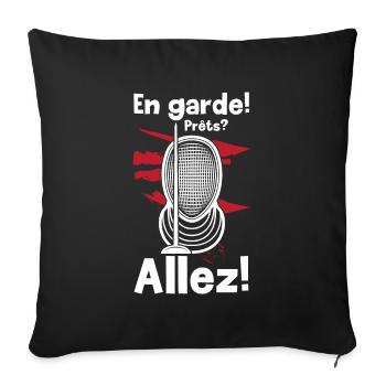Fechten En Garde Prets? Allez! Fechter Degen Säbel - Sofakissenbezug 45 x 45 cm - Schwarz - Vorne