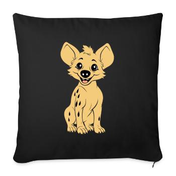 hyène - Housse de coussin décorative 45 x 45 cm - noir - Devant